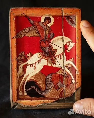 На память: Икона деревянная. "Святой Георгий Победоносец" 15