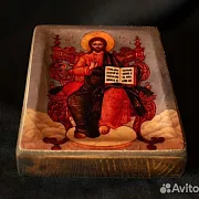 Икона Спасителя "Господь-Вседержитель на троне" — оригинальный подарок — фотография 5