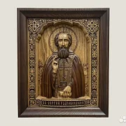 На память: Святой Сергий Радонежский икона из ясеня — фотография 1