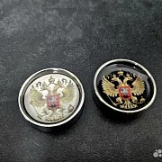 Комплект стальных фишек для нард «Герб России» — необычный подарок — фотография 3