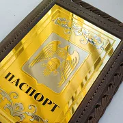 Подарочная обложка на паспорт из кожи «Герб Кабардино-Балкарской Республики» — фотография 3