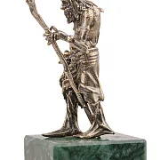 Бронзовый «Леший» на змеевике — статуэтка, 32×24×43 мм — красивый подарок — фотография 2