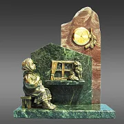 Настольные часы «Дарёнка» со змеевиком и лемезитом в подарок — фотография 2