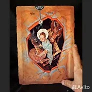 Подарочная икона деревянная "Рождество Христово" — фотография 1