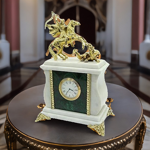 Красивые часы из мрамора и малахита купить с доставкой Красивые часы из мрамора и малахита