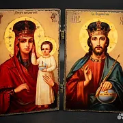 Складень деревянный. Венчальная пара Богоматерь и — красивый подарок — фотография 2
