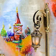 Картина «Вечерняя прогулка. Москва» на ониксе с подсветкой — оригинальный подарок — фотография 3