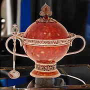 Сахарница декоративная из янтаря с ложечкой — оригинальный подарок — фотография 1