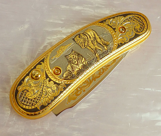 Нож складной "Волки".