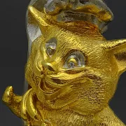 Бронзовая фигурка «Кот-повар» с позолотой — необычный подарок — фотография 2