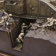 Диорама «Битва на реке Сомме», бронза и ясень, 1:35 — оригинальный подарок — фотография 5
