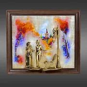 Картина «Вечерняя прогулка. Москва» на ониксе с подсветкой — оригинальный подарок — фотография 6