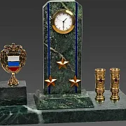 На память: Часы «Погон» с гербом ФСО и подставками — фотография 2