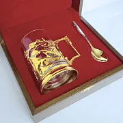 Латунный подстаканник «Рыцари» — красивый подарок — фотография 4