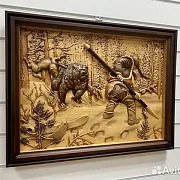 Резная картина «Охотник» 60×46 см — необычный подарок — фотография 2