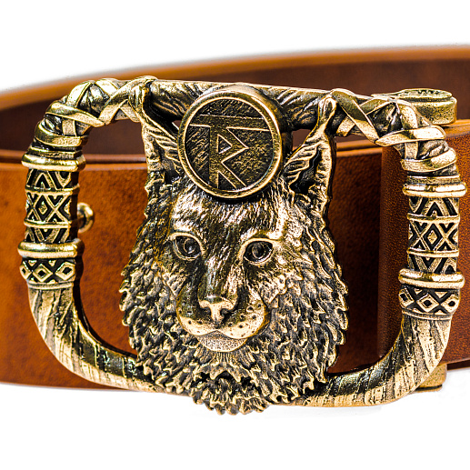 Ремень кожаный с пряжкой "Чертог раса" купить с доставкой Ремень кожаный с пряжкой "Чертог раса"